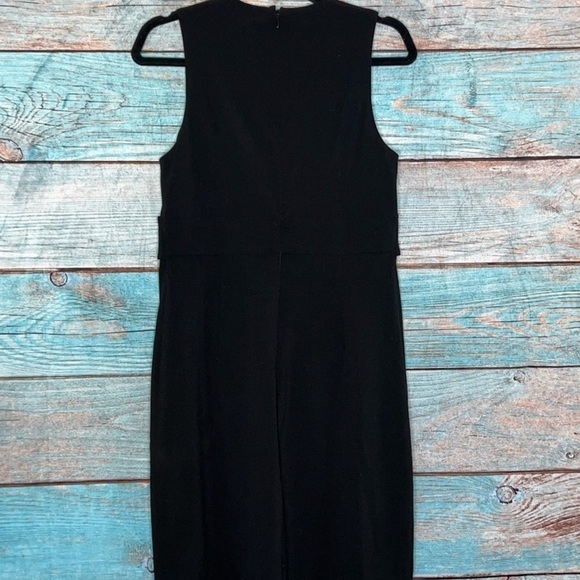 Cache Belted Dress 6 Black Sheath Button Design Sleeveless Gold Formal Office - Picture 10 of 11